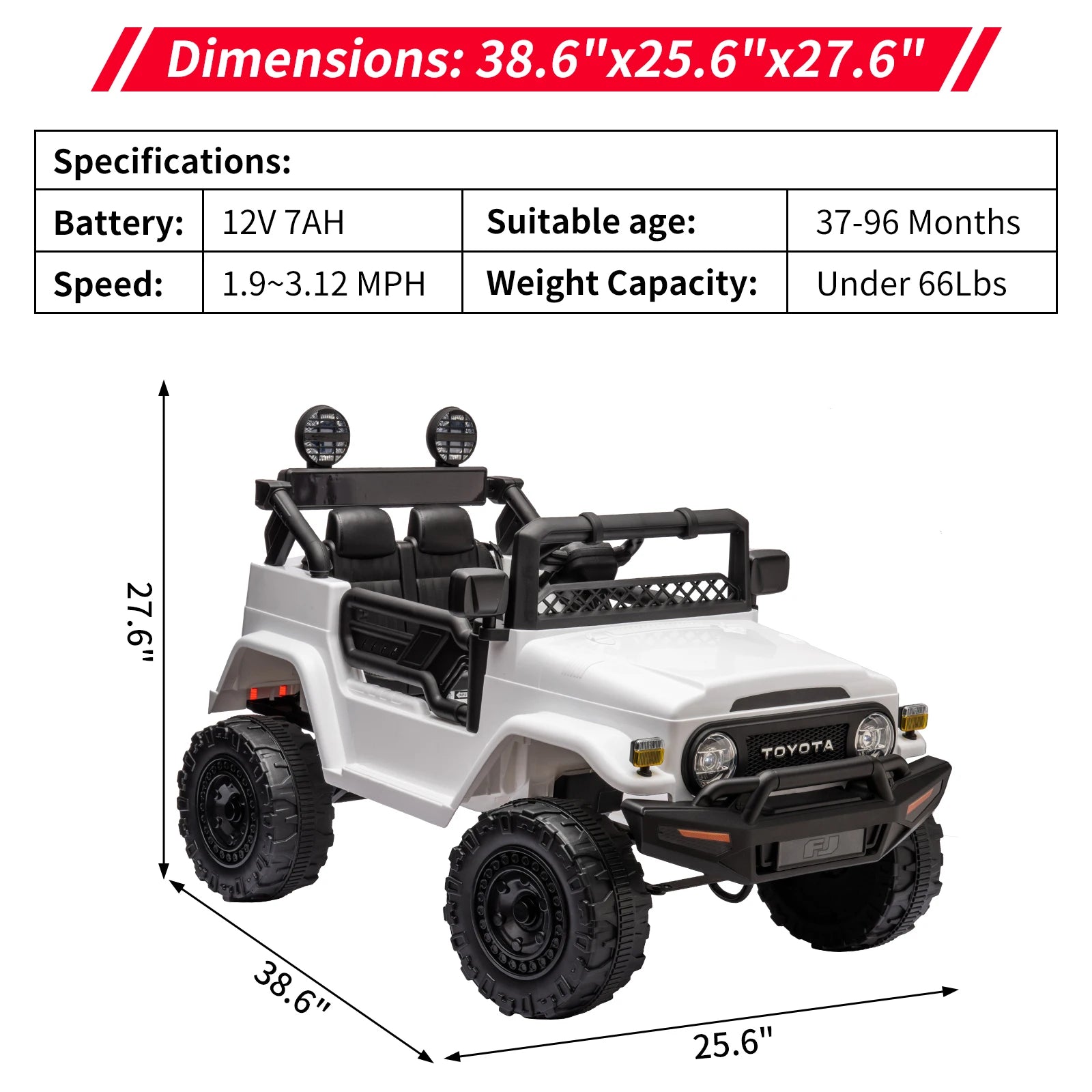 12V Electric Ride-On Car Toy Truck for Kids