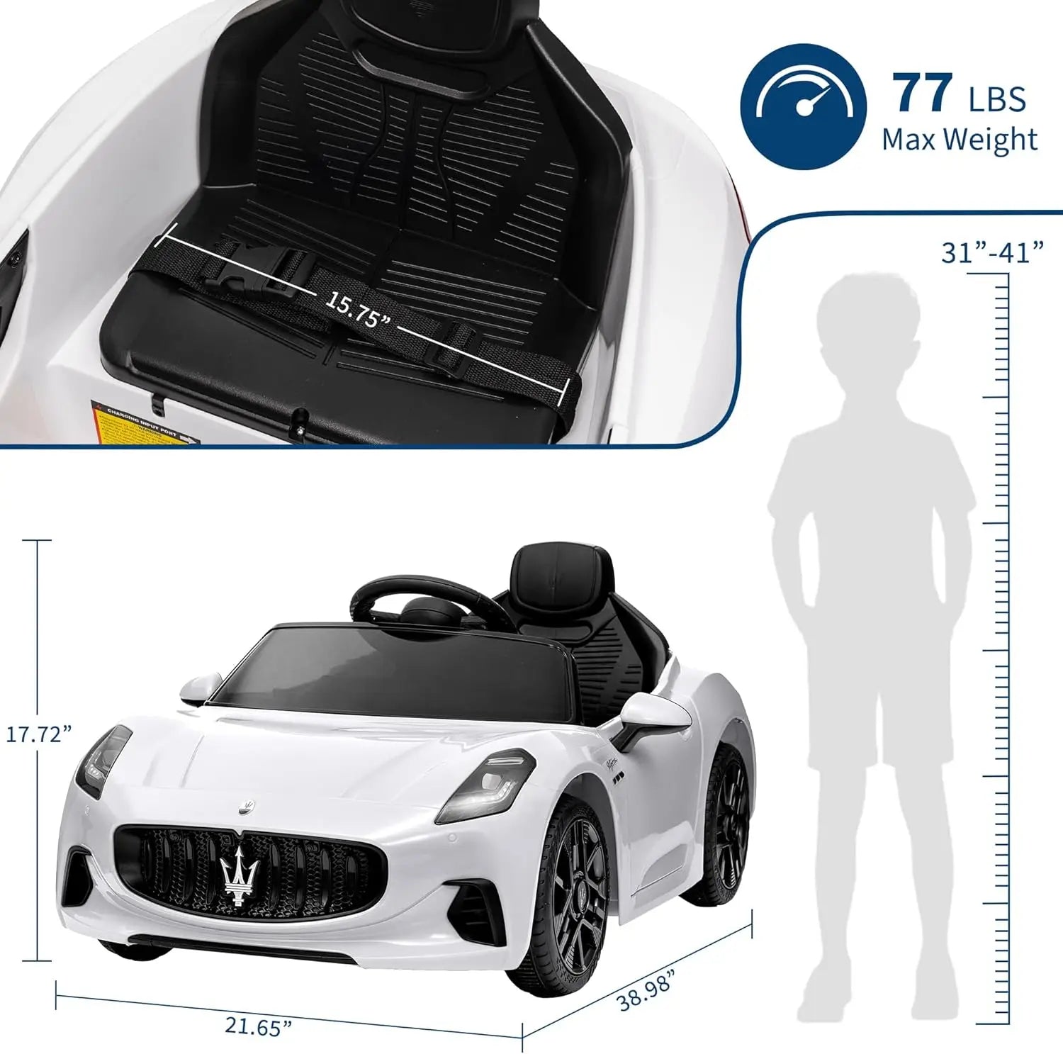 MASERATI Kids Electric Ride-On Car 12V